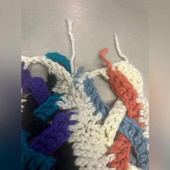 Crochet Multicolor Hand Made Bed Runner/ Foot Warmer/ Table Runner 23” X 73” - Picture 10 of 14